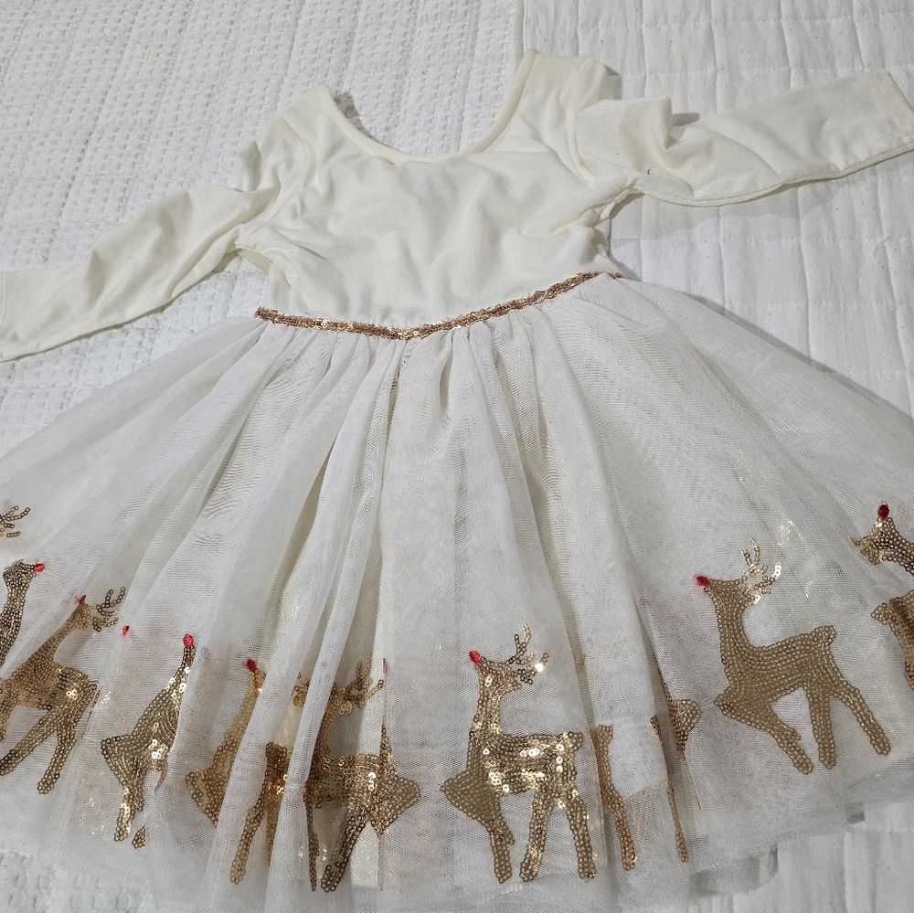 Zunie White and Gold Seasonal Costume Dress
